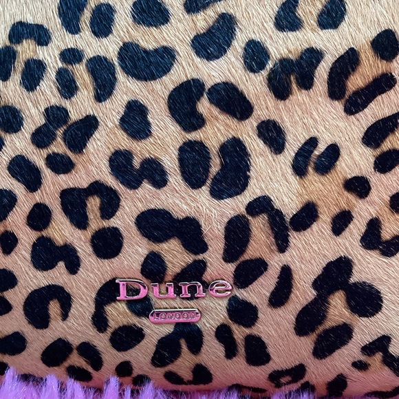 Dune London calf hair cheetah print wristlet with gems and red back NWT - Picture 4 of 10